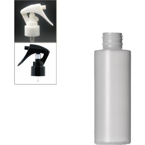 120ml empty plastic soft bottle , natural-colored HDPE cylinder round with white/black Trigger Sprayers