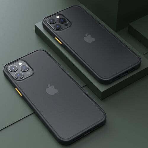 Luxury Matte Transparent Silicone Shockproof Hard Phone Case For iPhone 11 12 Pro Max Mini X Xs XR 7 8 Plus SE2 2020 Candy Cover
