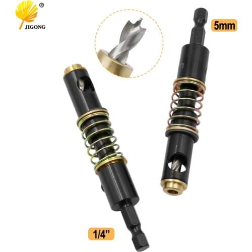 HSS Brass Self Centering Hinge Twist Drill Bits 1/4 "and 5mm Screw Hole Saw Woodworking Reaming Cabinet Tool