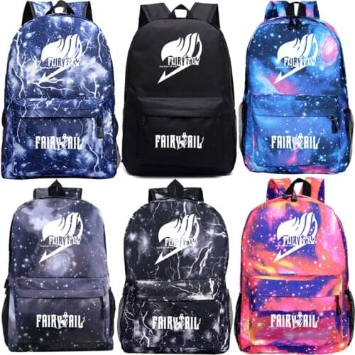 Fairy Tail Backpack Boys Girls School Bag Travel Shouler Knapsack Laptop Bags Students Bookbag Daily Bagpack kids Rucksack gifts