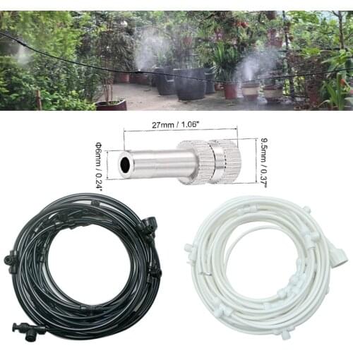 6/9/12/15/18m Outdoor Cooling Patio Misting System Quick Slip Lock Nozzle Fan Cooler Watering Garden Spray fog misting system