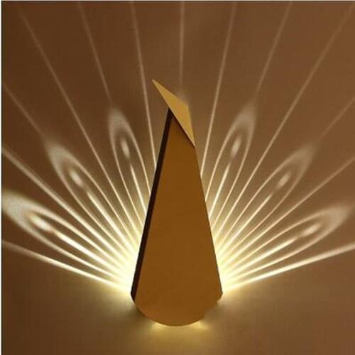 Nordic postmodern simple creative wall light living room bedroom bedside decoration led corridor aisle peacock wall lamp