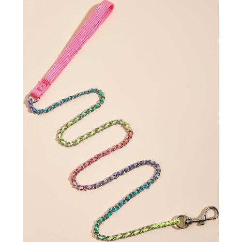 Pet Dog P Chain Collar Rainbow Stainless Steel Training Choke Collars Necklace Walking Training