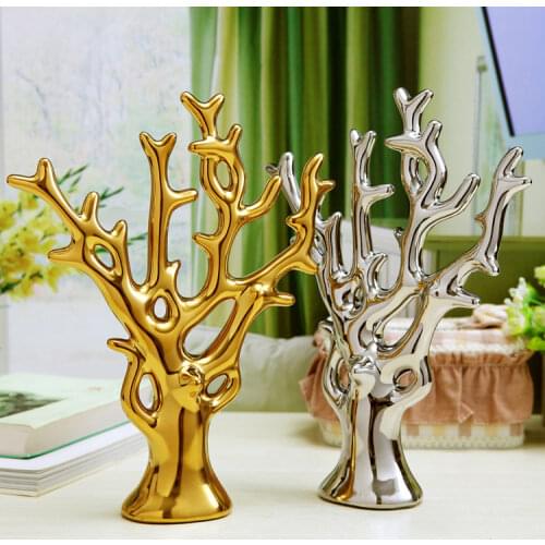 Modern crafts ceramic crafts love tree coral tree creative decoration Home Decor golden silver optional