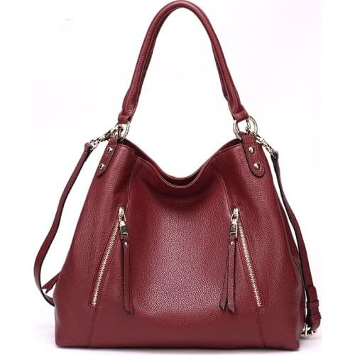 Real Cowhide Tote Bag 2021 Trendy Fashion womens bag high quality one-shoulder messenger bag famous brand casual mother bag