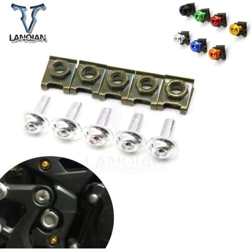 5PCS universal Motorcycle Accessories Fairing Bolt Spire Speed Fastener Clips Screw for BMW F800GS/AdventuRe F800GT F800R F800S