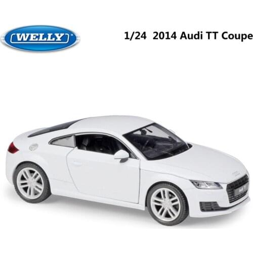 WELLY Diecast 1:24 Scale Simulator Model Car 2014 Audi TT Coupe Toy Vehicle Metal Alloy Toy Car For Boy Children Gift Collection