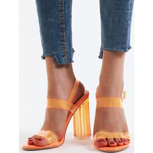 Womens shoes 2021 new fashion sexy purple high heels soft soles comfortable chunky heel sandals large shoes