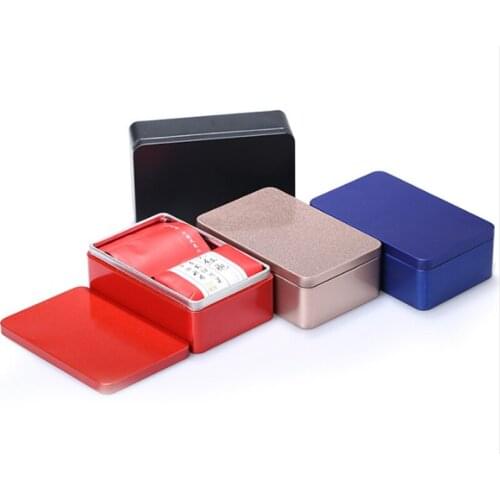 100pcs/lot Fast shipping 10*6.4*3.2cm Tinplate metal Tea Tin box rectangle tea candy business card storage box case