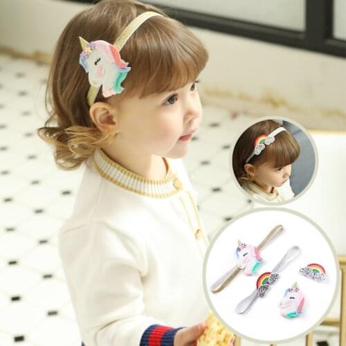 2018 Glitter Metallic Unicorn Headband Girls Boys Rainbow Hairband For Kids Unicorn Party Hair Accessories