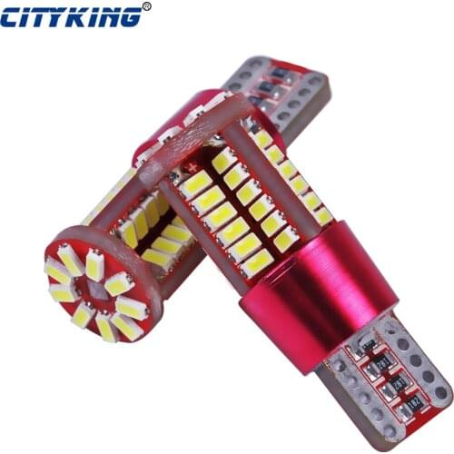 4Pcs Canbus T10 W5W No OBC Error T10 57Led 3014 Car Led T10 57SMD Wedge Light Marker Side Dome Turn Reverse License Plate Lamp