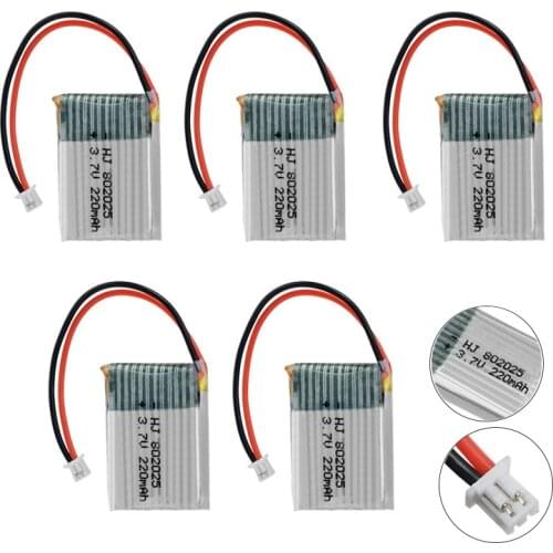 5/10PCS 3.7V 220mah battery for E010 T36 NH010 F36 H36 RC Drones Lipo Battery for HS210 SANROCK GD65A ATOYX AT-66 751823