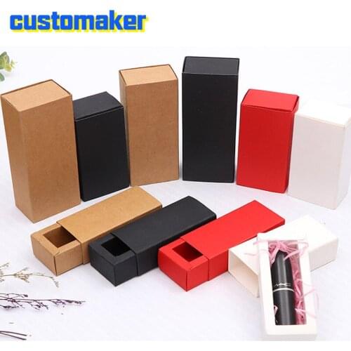 50pcs ECO friendly environmental protection cardboard Lipstick gift drawer box essential oil box present box