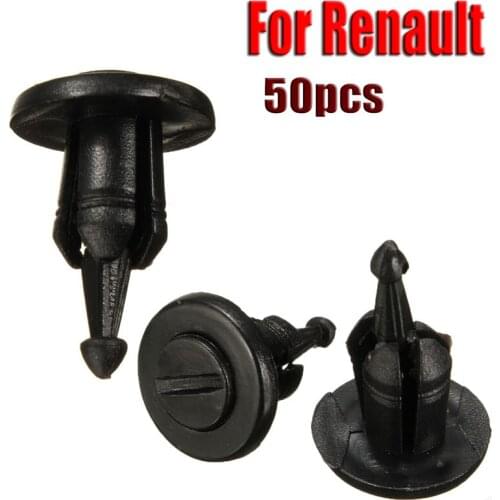 50Pcs Auto Bumper Fender Mudflap Splash Guard Rivet Push Plastic Clips For Renault Clio Laguna Megane Espace Retainer 7703072360