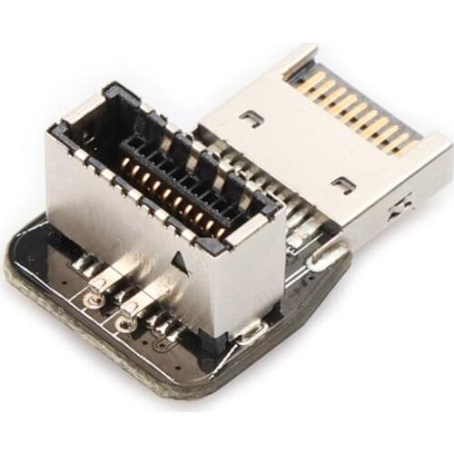 Motherboard Header Adapter USB3.1 Gen2 90 Degree Right Left Turn Adapter USB-E Type-E to Built-in19/20Pin Extension wholesales