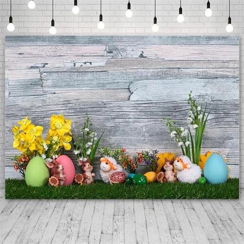 Avezano Backdrops Happy Easter Spring Flowers Sheep Child Photography Backgrounds Photo Studio Photozone Photocall Decor Props