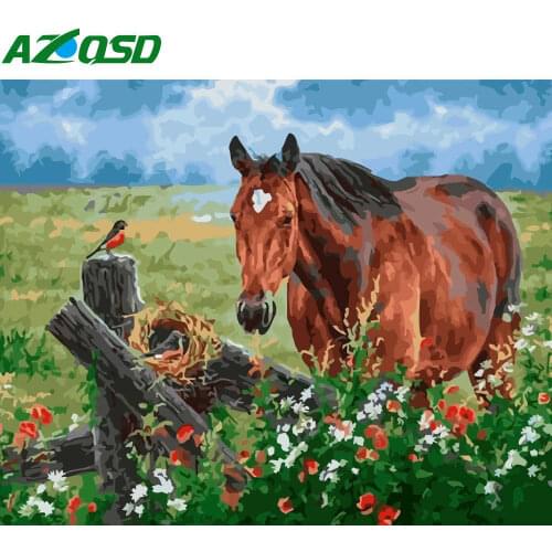AZQSD DIY Painting By Numbers Hore Acrylic Paint On Canvas Picture oil Painting By Numbers Animal Wall Art Home Decor