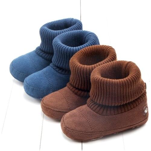 Baby Autumn Toddler Shoes Boots for Girls Childrens Newborn Warm Flower Knitted Boots for Boys Kids Winter Cotton Fashion Shoes