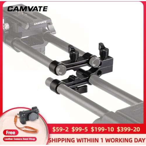 CAMVATE Multifunction 15mm Dual-port Rod Clamp Railblock Adapter Double Set For Camera Cage/Shouler Rig 15mm Rod Support System