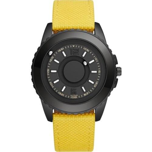 Hot Sale EUTOUR Magnetic Ball Pointer Quartz Watch Black Fashion Silicone Canvas Steel Strap Mens Watch Multi Color Strap E027