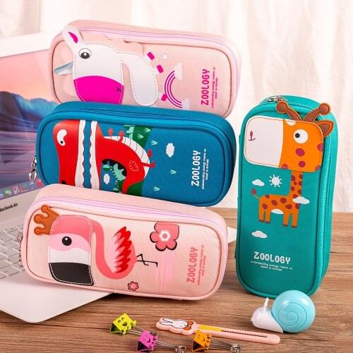 Creative Pencil Case Large Capacity Pencil Box Bag kawaii Cartoon for Student Pen Bag Cute School Office Stationery Supplies