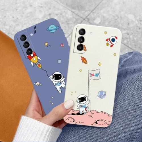 Rocket Astronaut Case For Samsung Galaxy S21 S20 FE S10 Ultra Plus S10e Note 20 ultra 10 9 Plus Pro Shockproof Soft Phone Cover