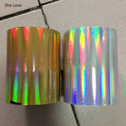 Chzimade 1Rolls/lot 8cmx120m Gold Silver Color Hot Stamping Foil Paper Plastic Laser Paper Garment Leather Diy Handmade Crafts