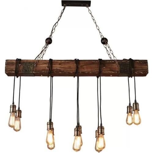 Wood industrial vintage pendant light for restaurant bedroom bar living room retro wooden hanging lamp suspension ZM1110