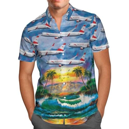 Cool Plane 3D Print Beach Hawaiian 2021 Summer Shirts Short Sleeve Shirt Streetwear Oversized 5XL Camisa Social Chemise Homme A1