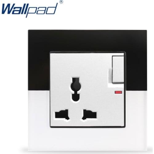 Hot Sale Universal Socket Wallpad Crystal Glass Panel 110V-250V 10A-16A Glass EU UK Multi Function Universal Wall Power Socket