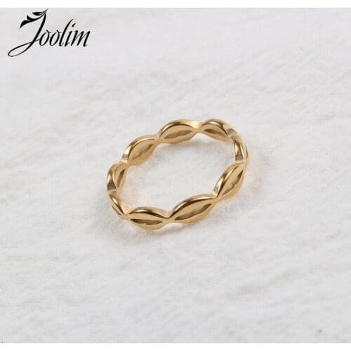 Joolim High End 18K Gold PVD Fashionable Coule Hollow Lip Rings for Women Stainless Steel Jewelry Wholesale