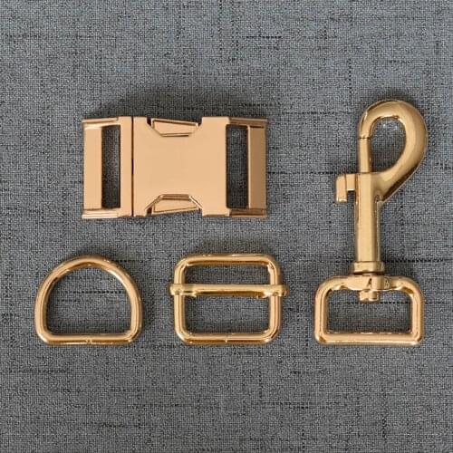 100 Sets 15mm 20mm 25mm Webbing Metal Buckle Carabiner Lobster Clasp Strap Slider D Ring Snap Hook For Pet Dog Collar Leads Lock