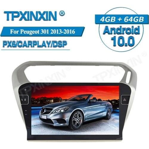 64G For Peugeot 301 2013-2016 Android Radio Car Multimedia Player GPS Navigation Audio Stereo Screen DVD Head Unit Tape Recorder