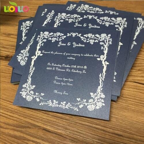 Metallic printing insert card,gold stamp rsvp card,hot foil menu card customized printing cards