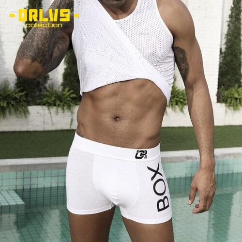 Orlvs mens underwear cotton u convex design medium waist cotton boxers loose and breathable boxers mens or212T