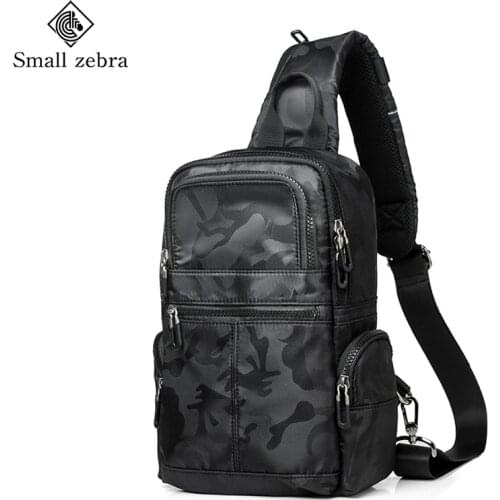 Chest Bag for Men Casual Multifunction Splashproof Crossbody Bag Travel Sling Shoulder USB Charge Trip Interior Zipper Pocket
