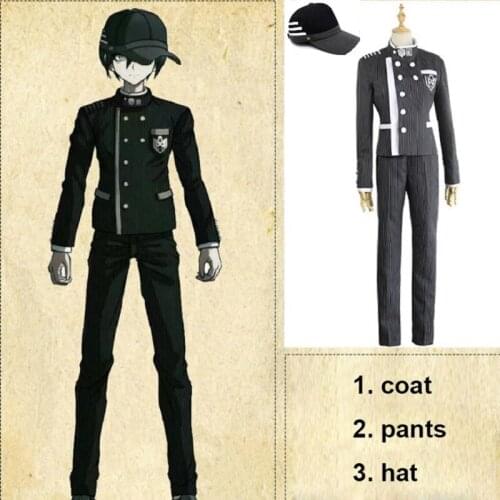 New 2020 Danganronpa V3 Cosplay Saihara Shuichi Cosplay Costume Anime Game School Uniform Suit Outfit Coat + Pants + Hat