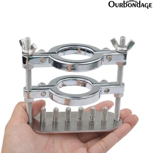 Ourbondage 5 Type Stainless Steel Cock Ball Pressure and Squeeze Penis Stretcher Restraint Penis Traning For Men Gay Sex Toy