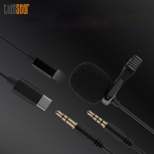 1.5m 3.5mm Lapel Lavalier Microphone Microfone Wired Mikrofo Mic for iPhone Android Smartphone PC Computer Laptop