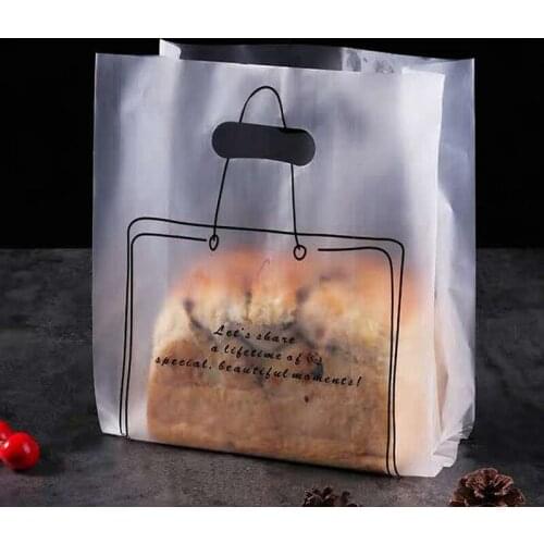 500pcs/lot Plastic Bag for Baking Egg Tart Sushi Packaging Bread Cake Shop Disposable Bag Takeaway Plastic Tote Gift Bags