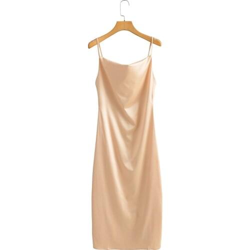 Womens Dress Summer Spaghetti Satin Long Woman Sundress Very Soft Smooth Woman Dress Harajuku Dress Sexy Dress