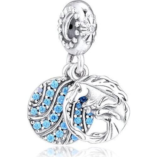 Winter Snow Princess & Loyal Horse Dangle 925 Sterling Silver Charms for Jewelry Making Fit For Charms Bracelets Women Pendant