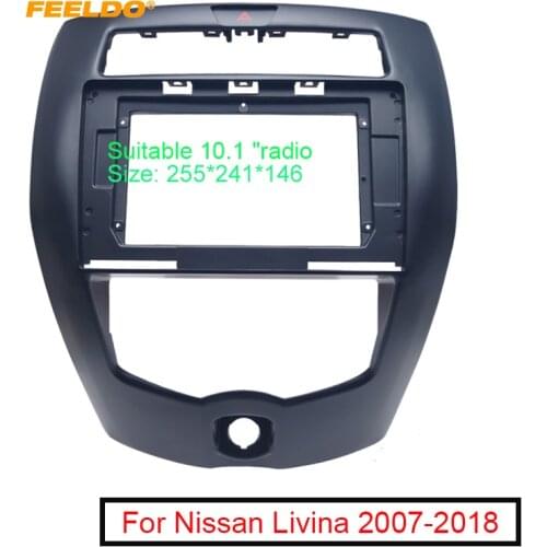 FEELDO Car Stereo 10.1 Inch Big Screen Fascia Frame Adapter For Nissan Livina 2Din Dash Audio Fitting Panel Frame Kit