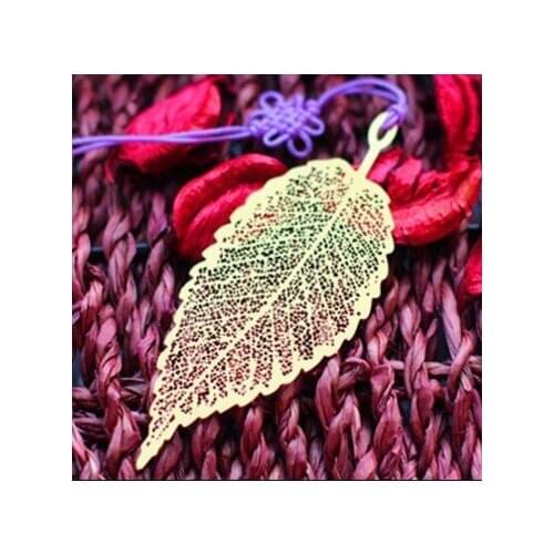 Super Thin Carved Stainless Steel Dragonfly Maple Leaf Metal Bookmark Elegant Feather Golden Book Mark