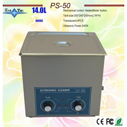 Globe ultrasonic cleaner 14L 300w PS-50 AC110/220v with timer&heating dental clinics Circuit borar free basket
