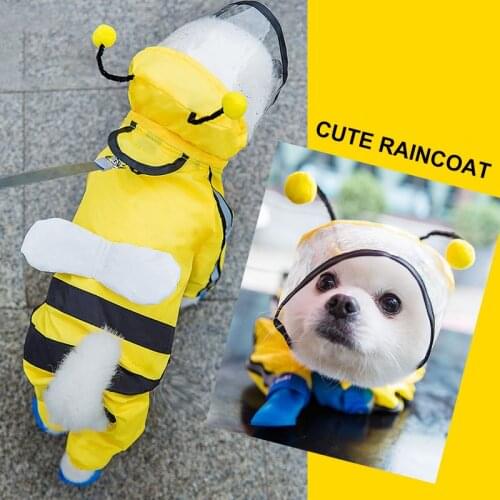 Pet Dog Waterproof Raincoat Four-Legged All Inclusive Medium Large Dog Rainy Day Clothes Outdoor Breathable Puppy Clothes