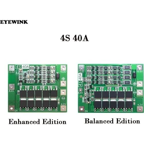 3S/4S 40A 60A Li-ion Lithium Battery Charger Protection Board 18650 BMS For Drill Motor 11.1V 12.6V/14.8V 16.8V Enhance/Balance
