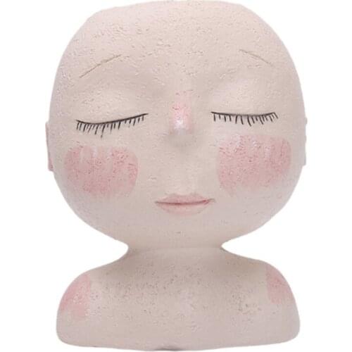 Female Head Design Succulent Plant Pots with Drainage Holes/Cactus Pots Pots Cute Plants Pots No Plants(Random Style)