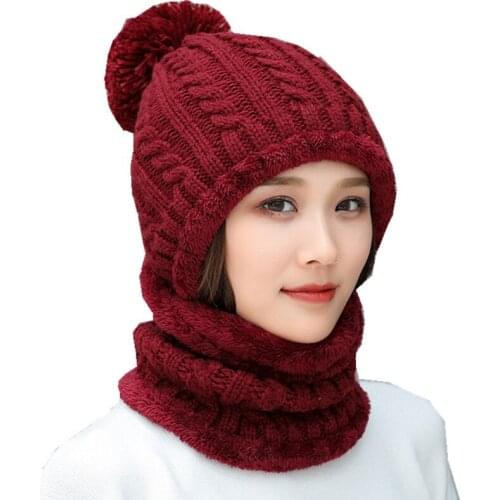 Winter Wool Hats For Women Winter Hat Scarf Set Outdoor Sport Scarf Hat Ladies Winter Accessories Girls Skullies Beanies