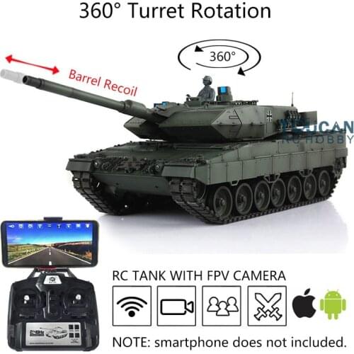 1/16 Heng Long FPV 7.0 Leopard2A6 RC Tank 3889 Metal Tracks Barrel Recoil TH17618-SMT4